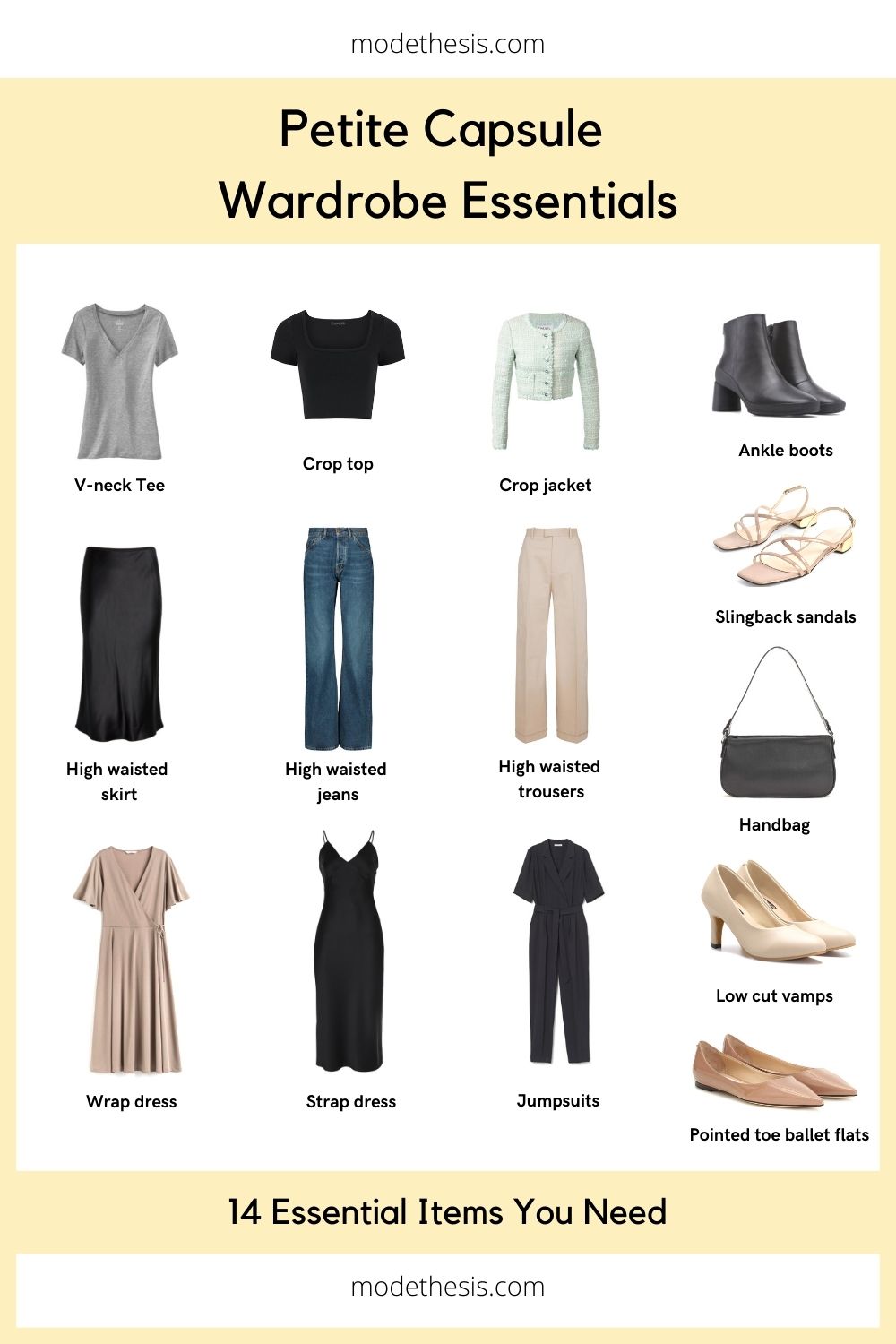 Petite Capsule Wardrobe: 14 Essential Items + Outfit Ideas - Mode Thesis