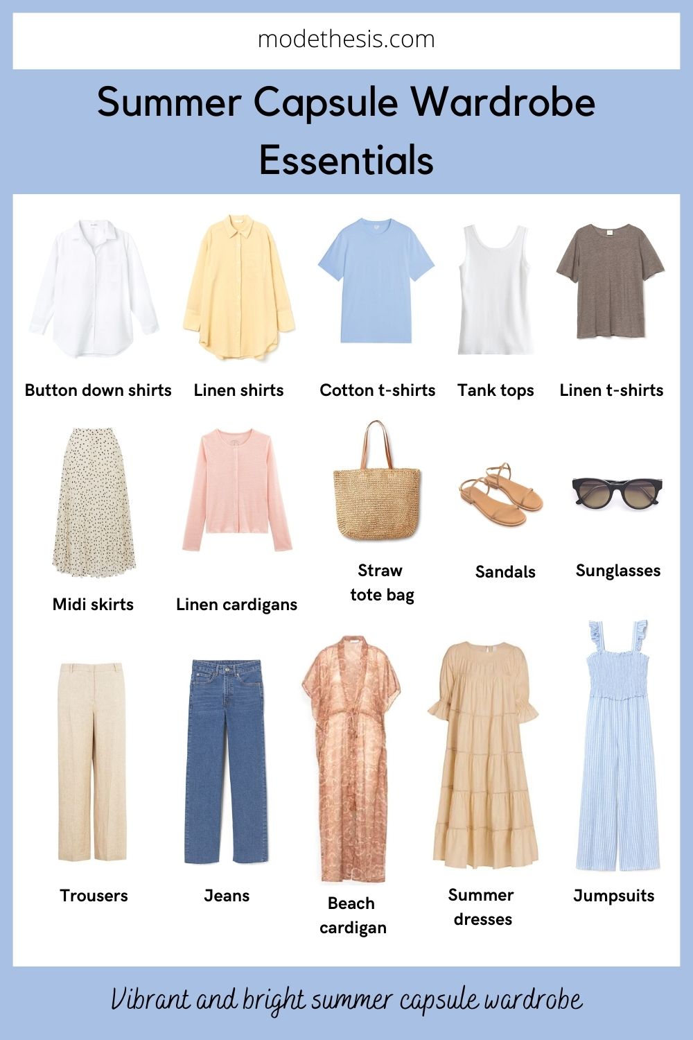 Summer Capsule Wardrobe Checklist + Outfit Ideas - Mode Thesis